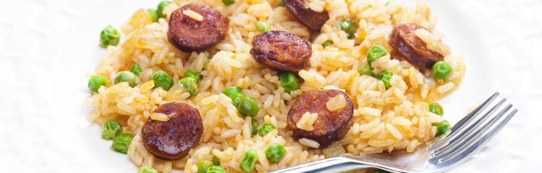 Chorizo & broad bean risotto